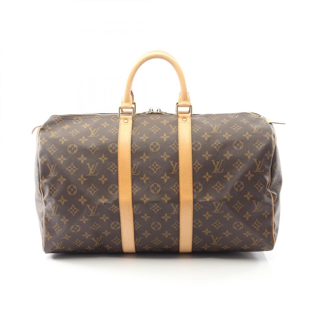 Louis Vuitton Keepall Boston Bag Canvas Leather Monogram Brown